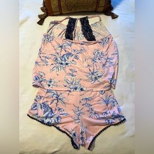 2 piece short pajama set.